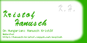 kristof hanusch business card